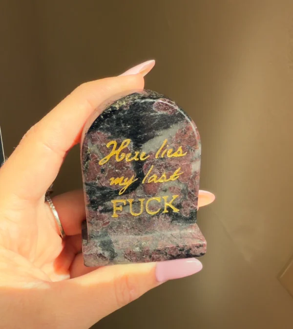 Garnet x Arfvedsonite Tombstone “Here Lies My Last F*CK”