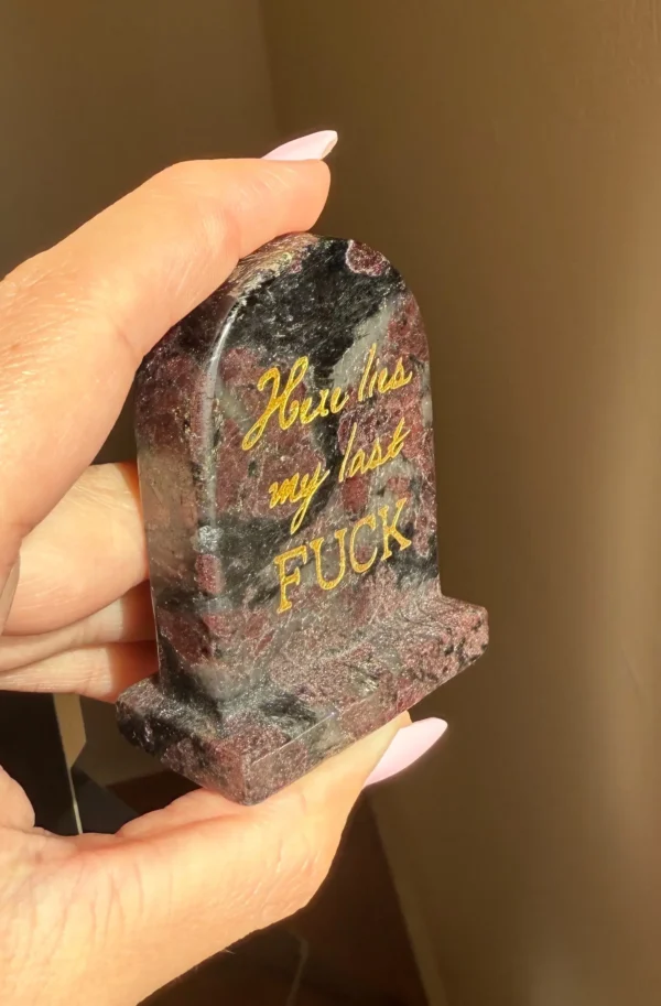 Garnet x Arfvedsonite Tombstone “Here Lies My Last F*CK” - Image 2
