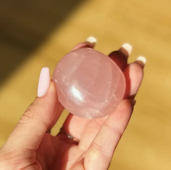 Rose Quartz Palm Stone - Image 2