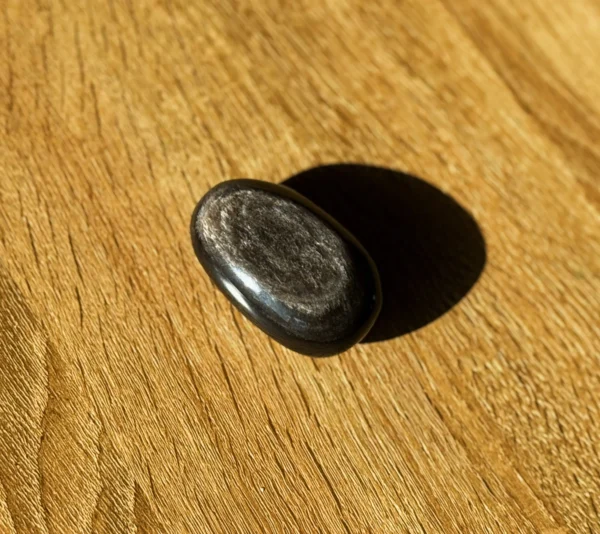 Silver Sheen Obsidian Palm Stone - Image 2