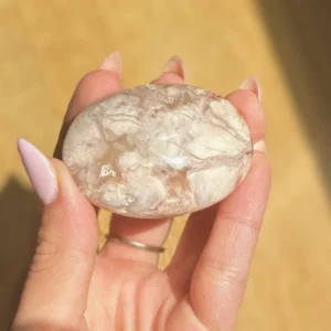 Flower Agate Palm Stone