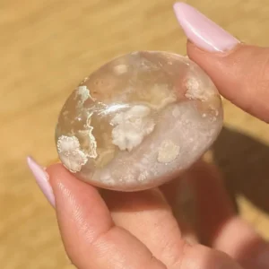 Flower Agate Palm Stone