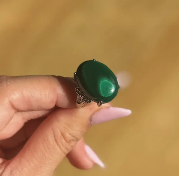 The Serpent’s Empress Malachite Ring 💚✨ - Image 3