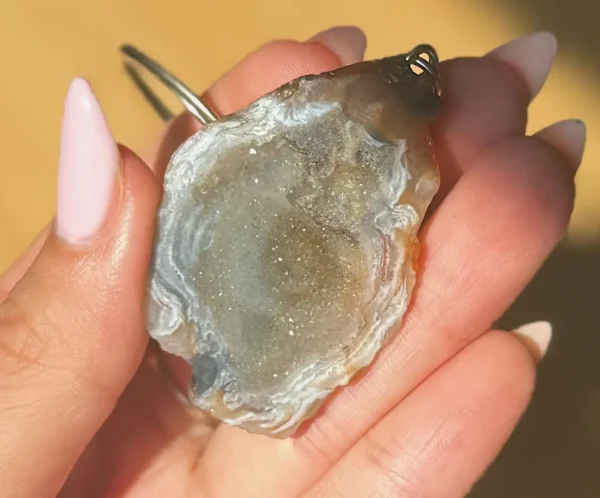 Mexican Agate Geode Keychain - Image 2