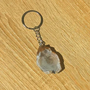 Mexican Agate Geode Keychain
