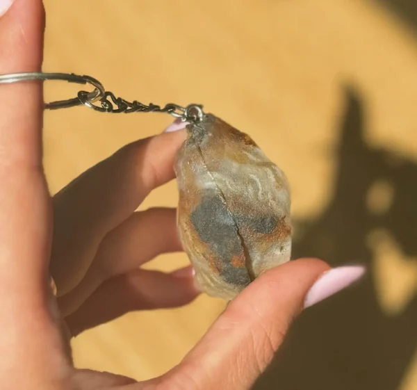 Mexican Agate Geode Keychain - Image 4