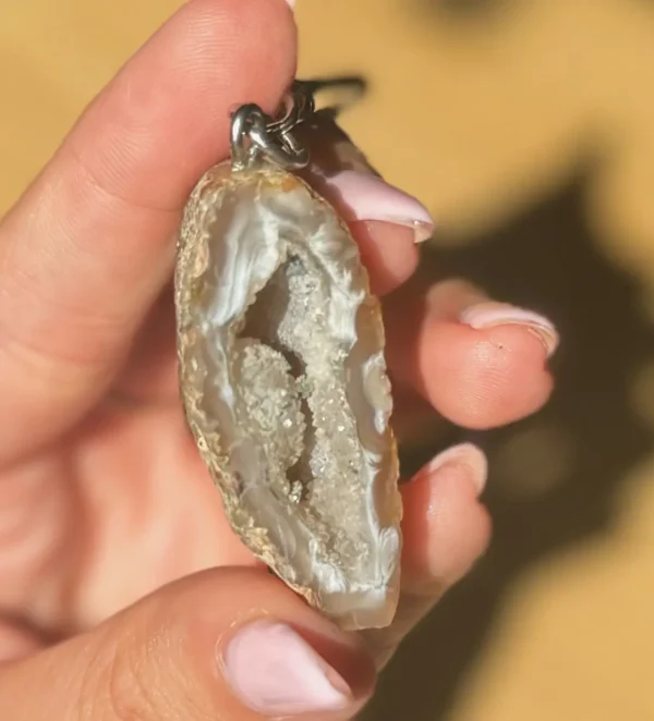 Mexican Agate Geode Keychain - Image 2