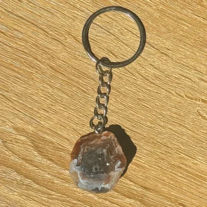Mexican Agate Geode Keychain