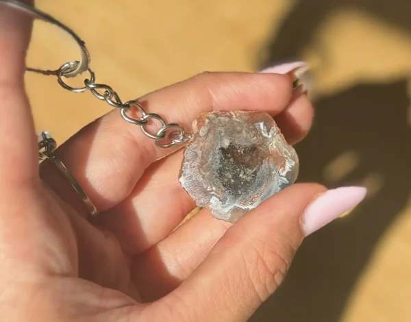 Mexican Agate Geode Keychain - Image 4