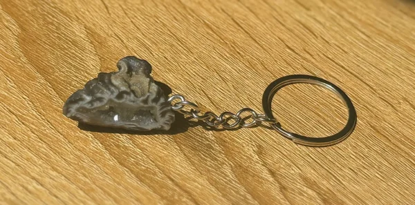 Mexican Agate Geode Keychain