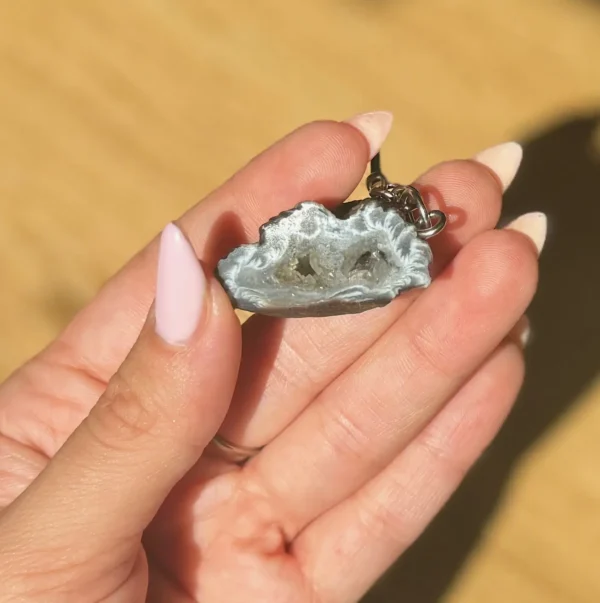 Mexican Agate Geode Keychain - Image 2