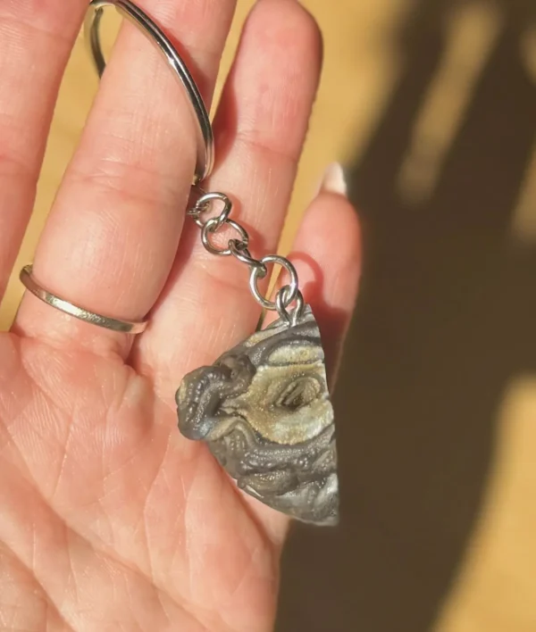 Mexican Agate Geode Keychain - Image 4