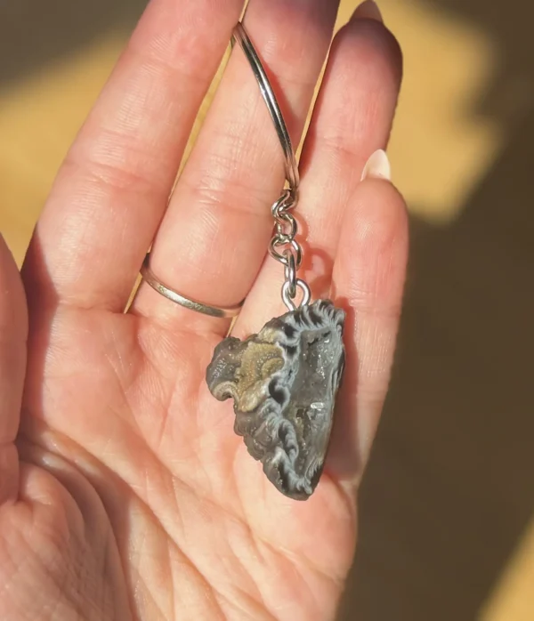 Mexican Agate Geode Keychain - Image 3