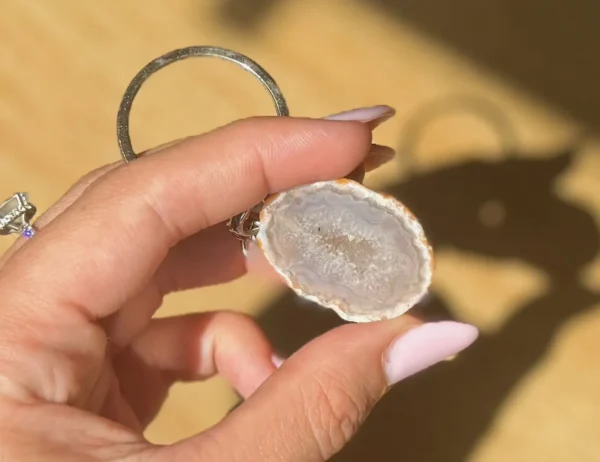 Mexican Agate Geode Keychain - Image 2