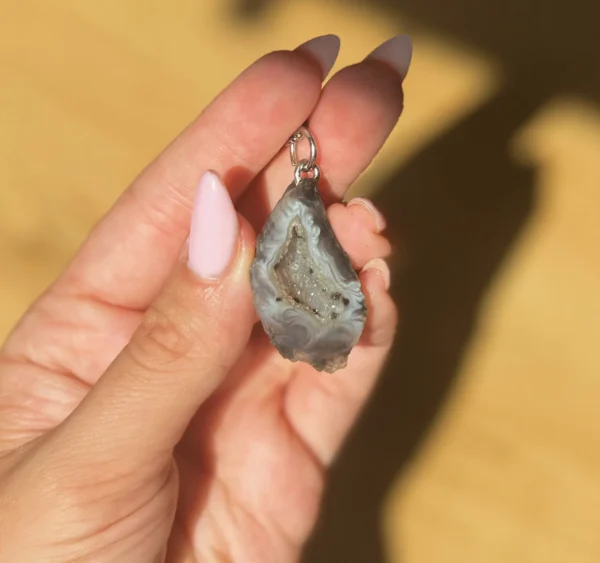 Mexican Agate Geode Keychain - Image 2
