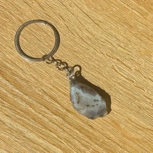 Mexican Agate Geode Keychain