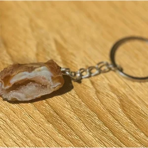 Mexican Agate Geode Keychain