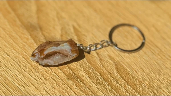 Mexican Agate Geode Keychain