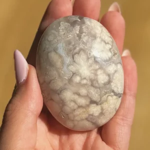Flower Agate Palm Stone