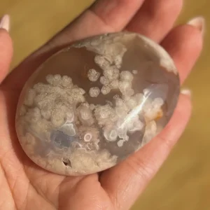 Flower Agate Palm Stone