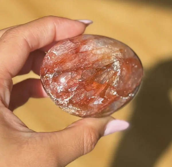 Fire Quartz Palm Stone - Image 2