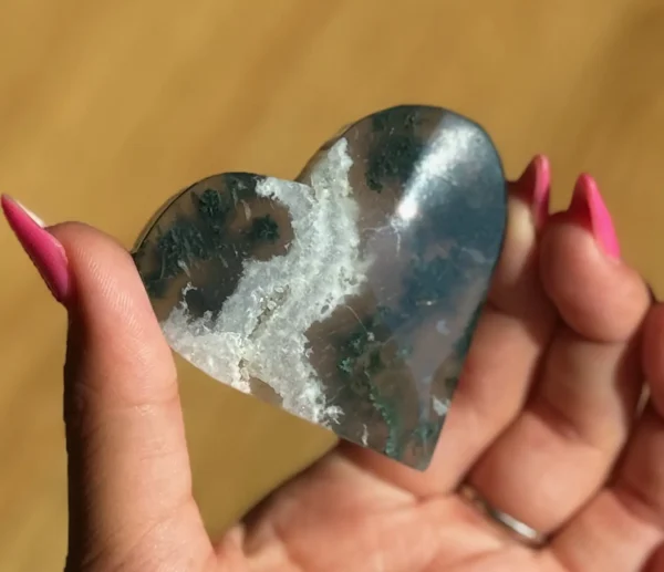Forest Moss Agate Heart💚 - Image 4