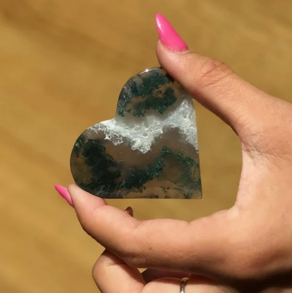Forest Moss Agate Heart💚 - Image 5