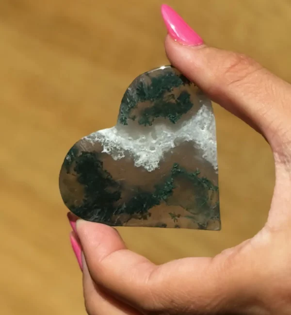 Forest Moss Agate Heart💚 - Image 2