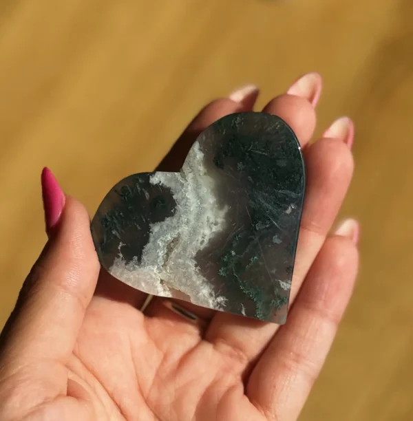 Forest Moss Agate Heart💚