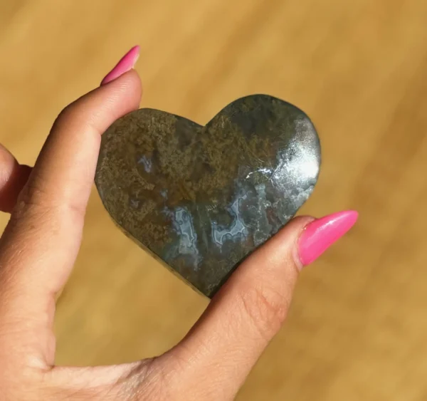 Moss Agate Heart