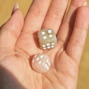Mystical Dice Duo - Rose Quartz & Flower Agate