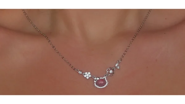 🍓💖Hello Kitty Strawberry Quartz Necklace - Image 2
