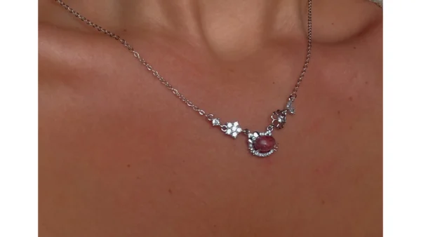 🍓💖Hello Kitty Strawberry Quartz Necklace - Image 4