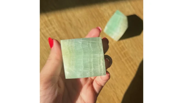 Emerald Memory ~ Pistachio Calcite Cube✨
