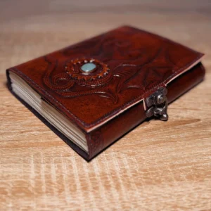 🐉✨Two Dragons turquoise Heart ~ Esoteric Leather Notebook✨🐉