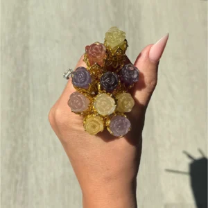 🌹🧚‍♀️Rose of the Faelight Crown ~ Enchanted Fluorite Hair Wand🧚‍♀️🌹