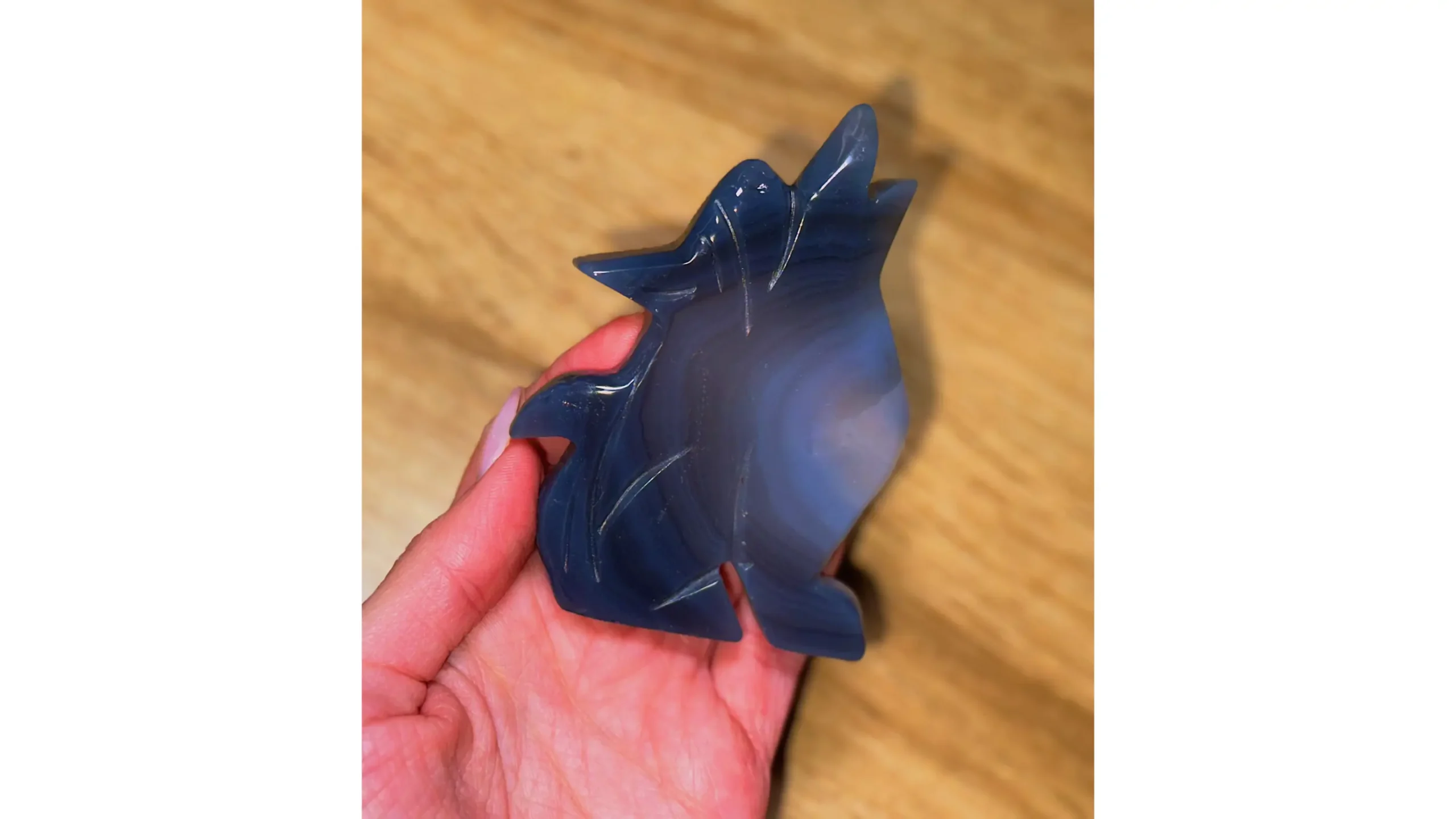 🐺Ashkarra ~ Blue Chalcedony Druzy Agate Wolf🐺 - Image 4