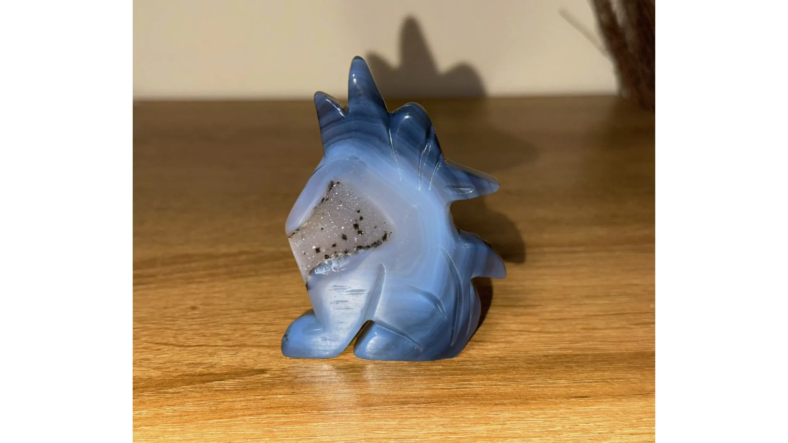 🐺Ashkarra ~ Blue Chalcedony Druzy Agate Wolf🐺