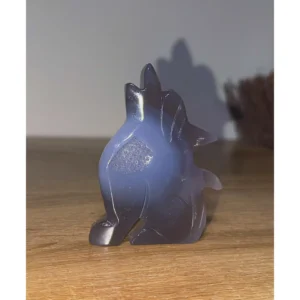 ✨🐺Veilhowl ~ Chalcedony Druzy Agate Wolf🐺✨