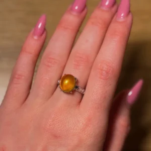 ☀️🧡Amber Sun Drop Ring ~ A Whisper of Golden Light🧡☀️