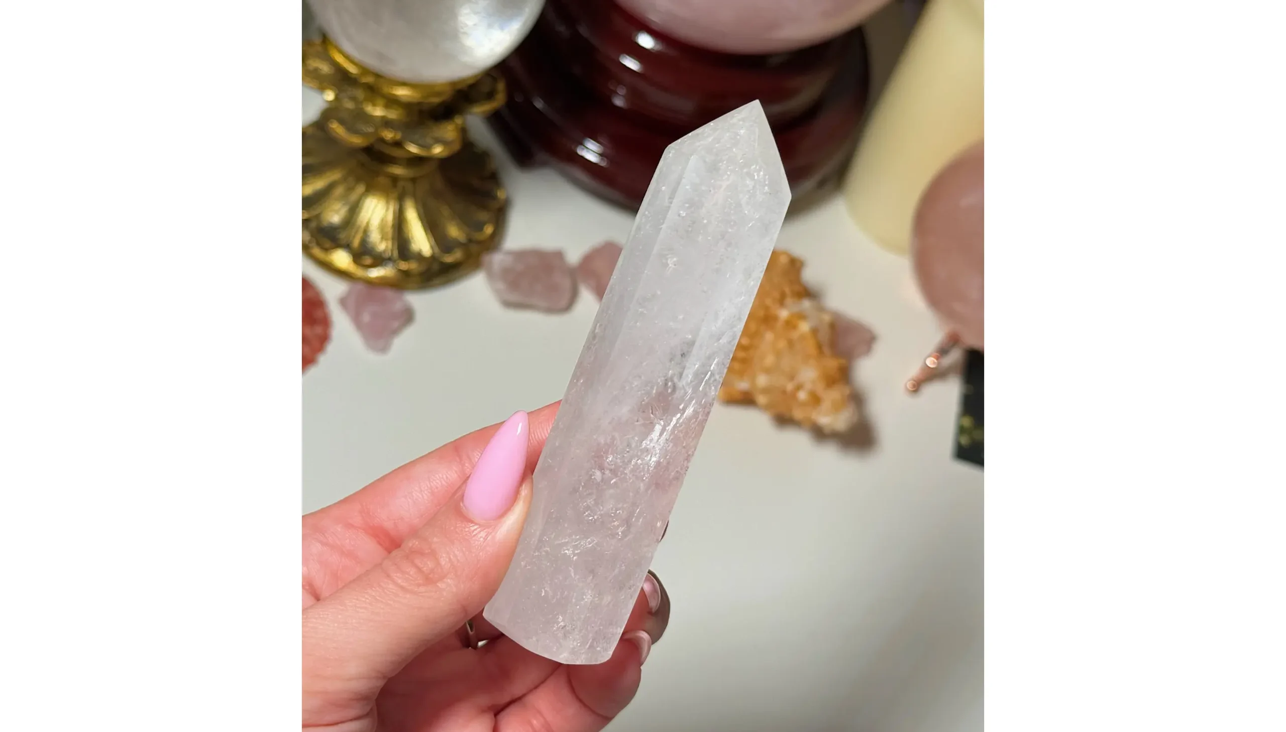 ✨🤍Clear Quartz The Living Light Column🤍✨