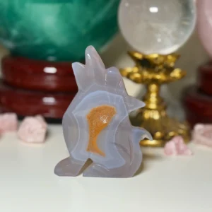 ✨🐺LYCANTHARIS VEIL ~Druzy Agate Wolf Guardian🐺✨