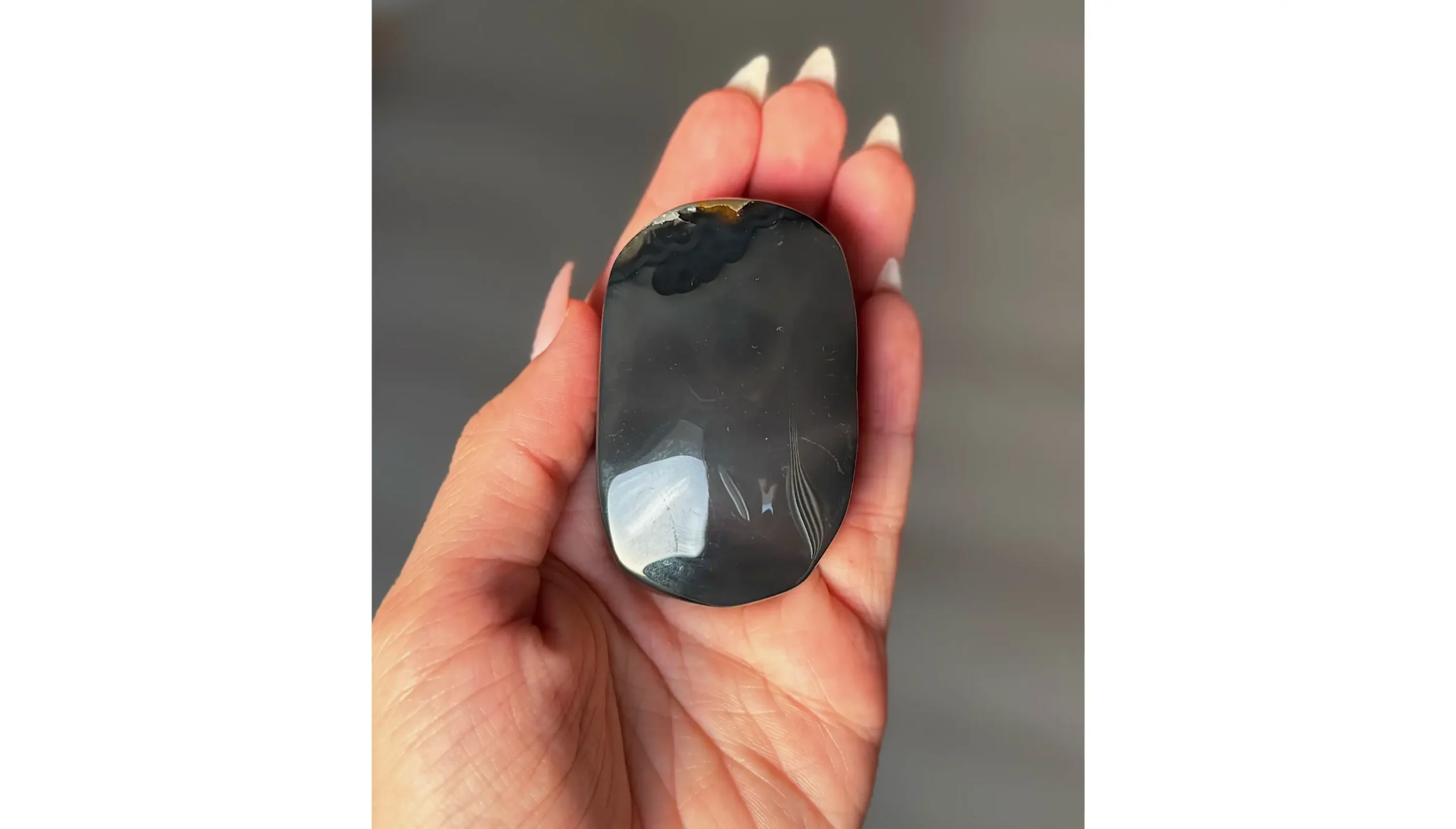 🌑💙The Drowned Oracle ~ Volcano Agate Palm Stone💙🌑 - Image 3