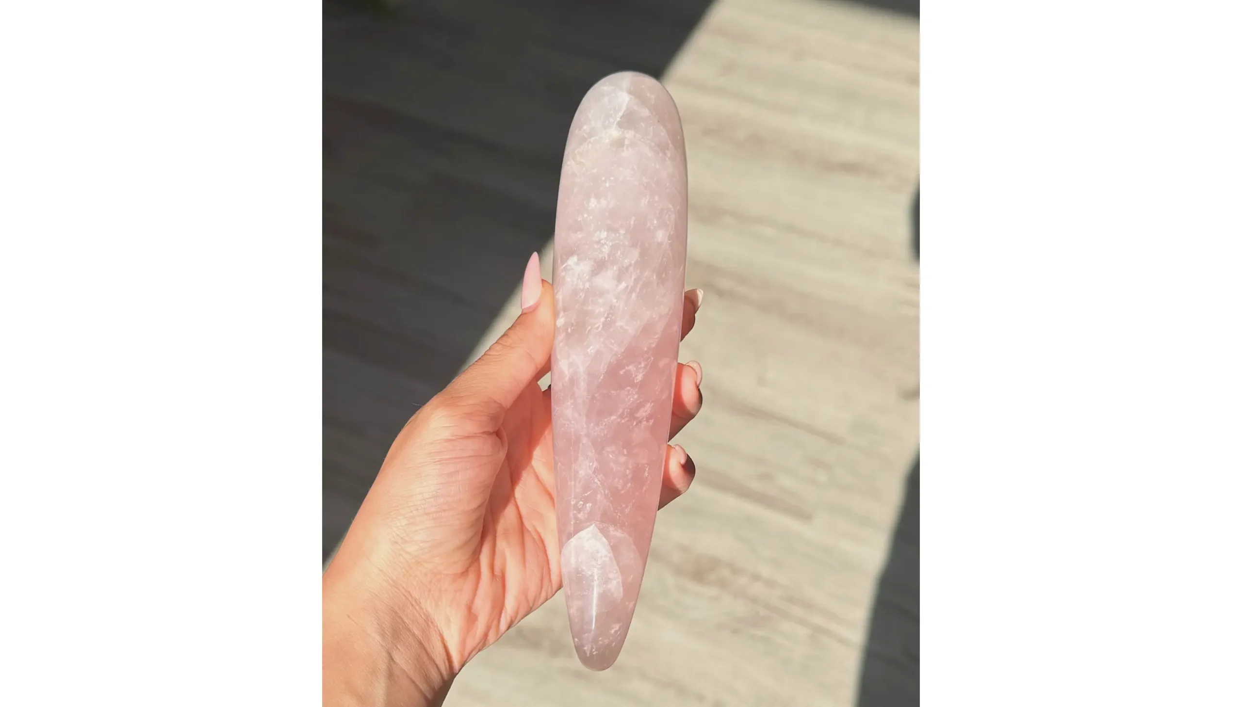 š¤Rose Quartz Yoni Wand ~ Moon Priestess VeilāØš¤