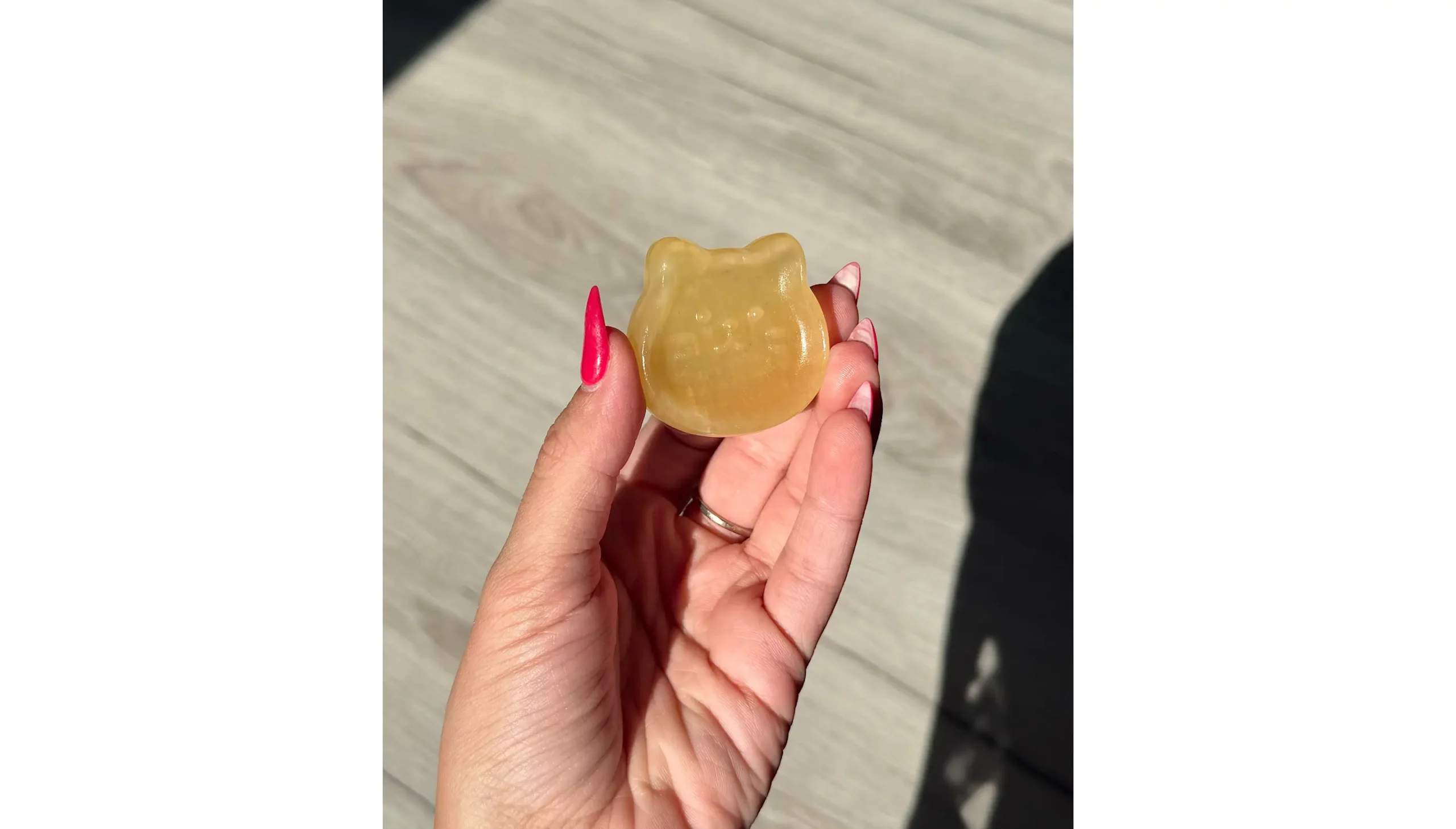 🌙🍯Moonlit Honeycat ~ Yellow Calcite Cat Tray🍯🌙
