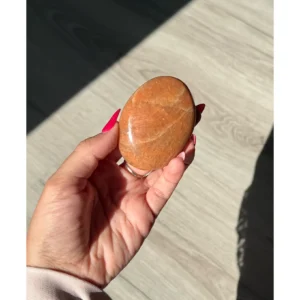 🌙🍑✨The Moonlit Path ~ Peachy Moonstone Palm Stone✨🍑🌙