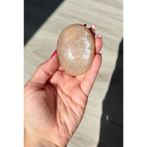 🌙✨The Veiled Moon ~ Peachy Moonstone Palm Stone✨🌙