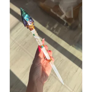 👼🌙THE CELESTIAL PRIESTESS WAND ~ Selenite & Angel Aura Quartz🌙👼