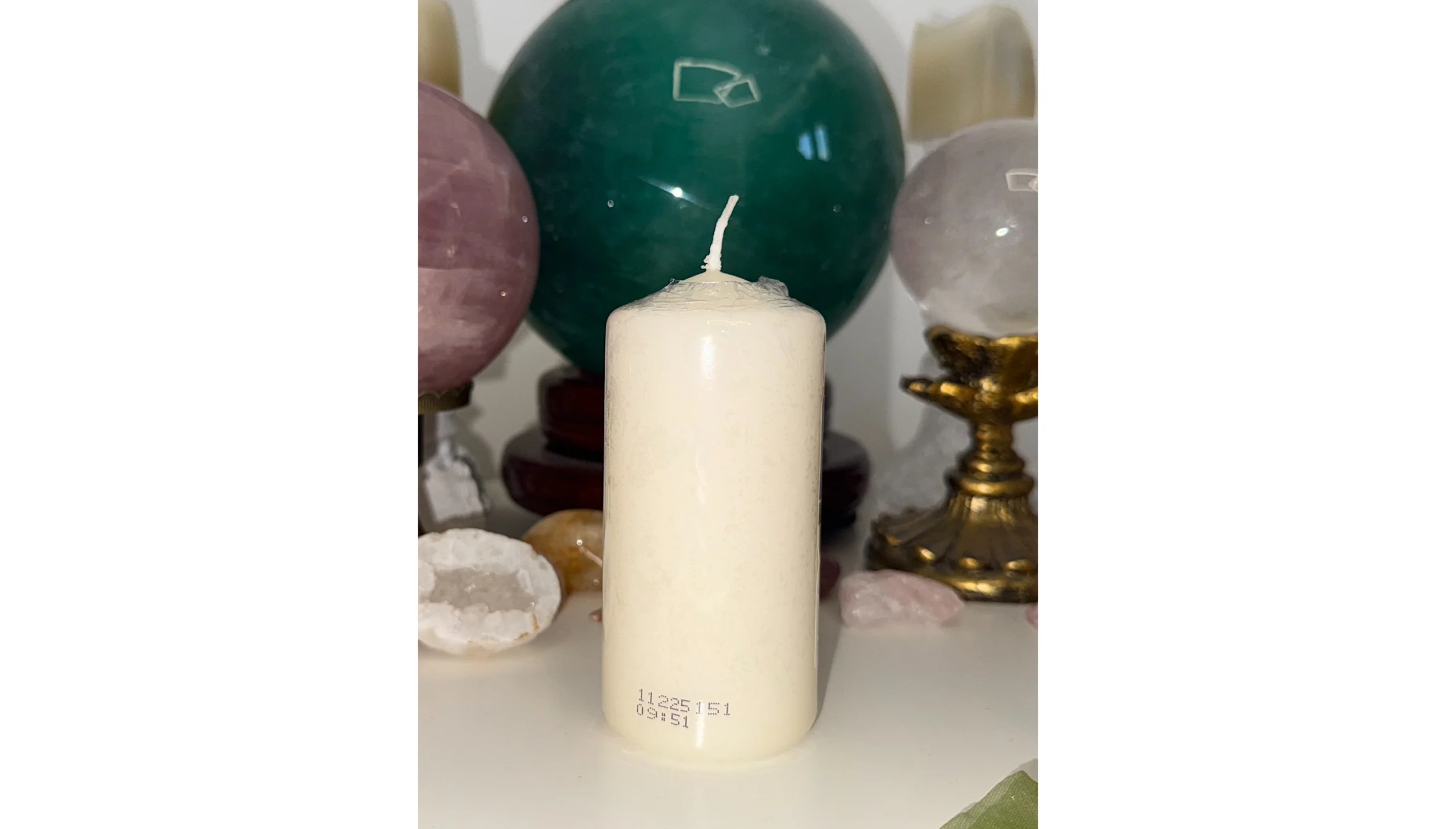 🤍🕯️Sacred Ivory Pillar Candle🕯️🤍