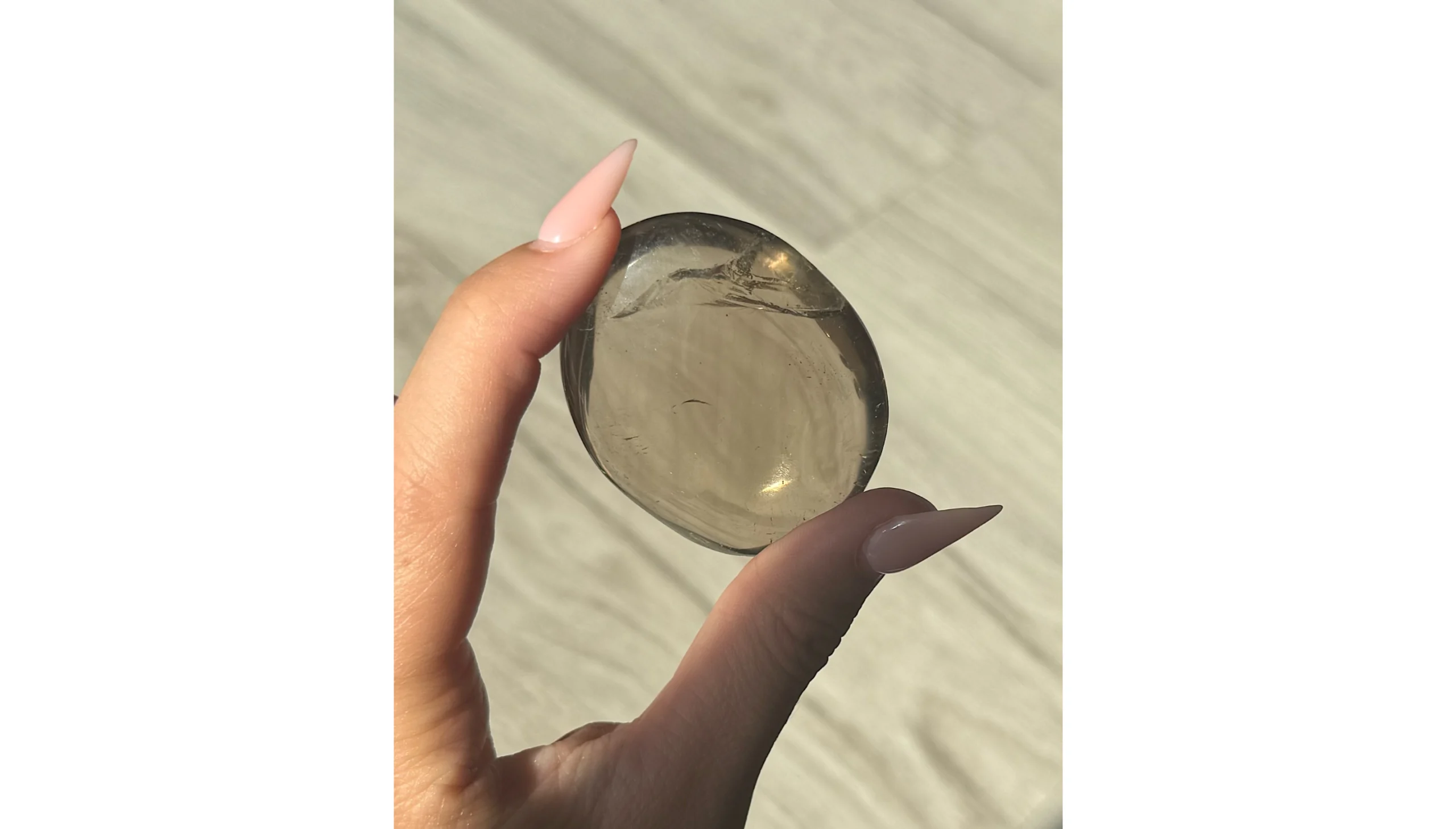 🪶The Raven's Message Palm Stone ~ Smoky Quartz🪶 - Image 2